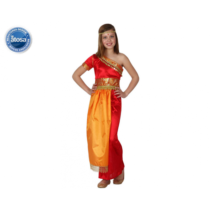 DISFRAZ HINDU NIÑA INFANTIL NARANJA
