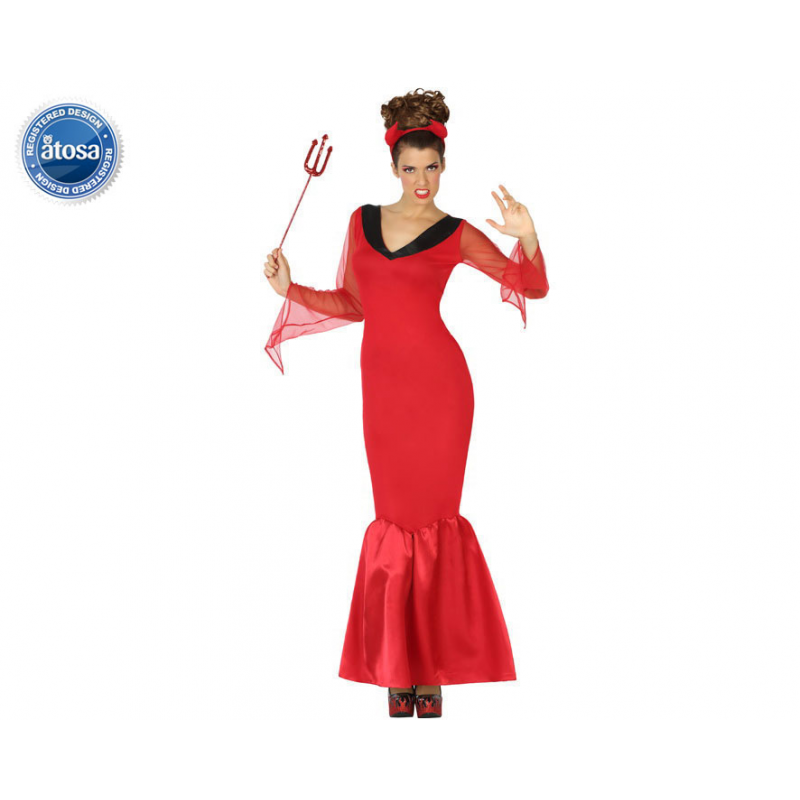 DISFRAZ DEMONIA MUJER ADULTO VESTIDO LARGO