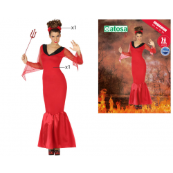 DISFRAZ DEMONIA MUJER ADULTO VESTIDO LARGO