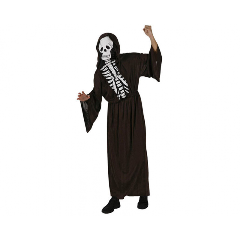 DISFRAZ ESQUELETO HOMBRE ADULTO TÚNICA