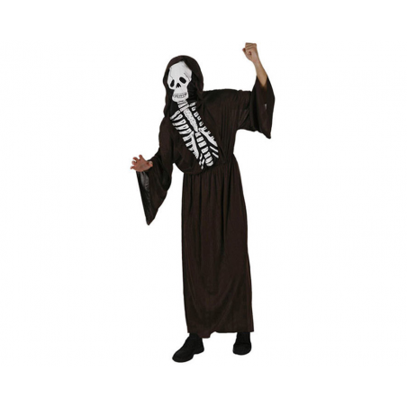 DISFRAZ ESQUELETO HOMBRE ADULTO TÚNICA