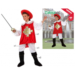 DISFRAZ MOSQUETERO NIÑO INFANTIL ROJO