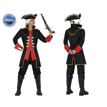 DISFRAZ CAPITAN PIRATA HOMBRE ADULTO NEGRO