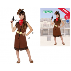 DISFRAZ VAQUERA NIÑA INFANTIL MARRÓN