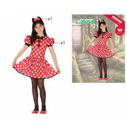 DISFRAZ RATONCITA NIÑA INFANTIL LUNARES BLANCOS