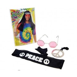 Set de Hippie, Gafas, Cinta y Colgante