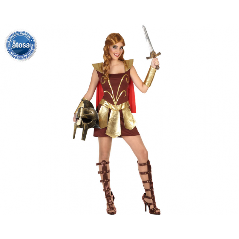 DISFRAZ GLADIADORA MUJER ADULTO MARRÓN