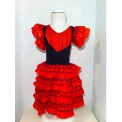 DISFRAZ SEVILLANA ROJO-NEGRO T-S