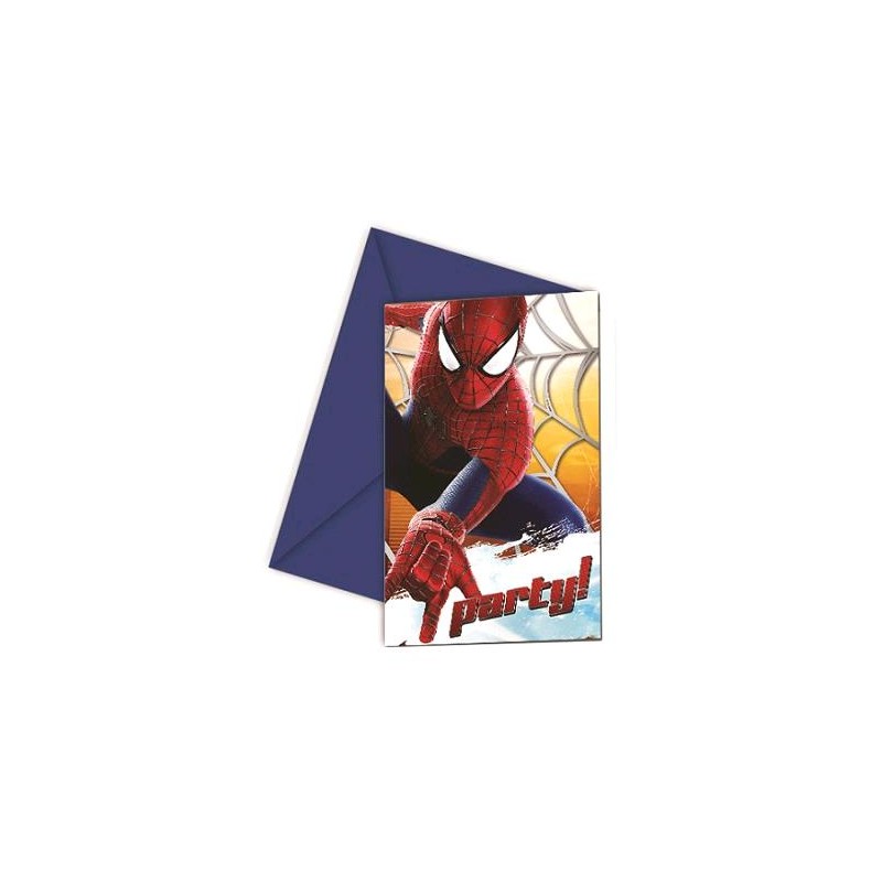 INVITACIONES SPIDERMAN 6 UNID