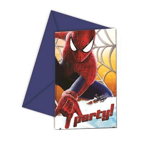 INVITACIONES SPIDERMAN 6 UNID