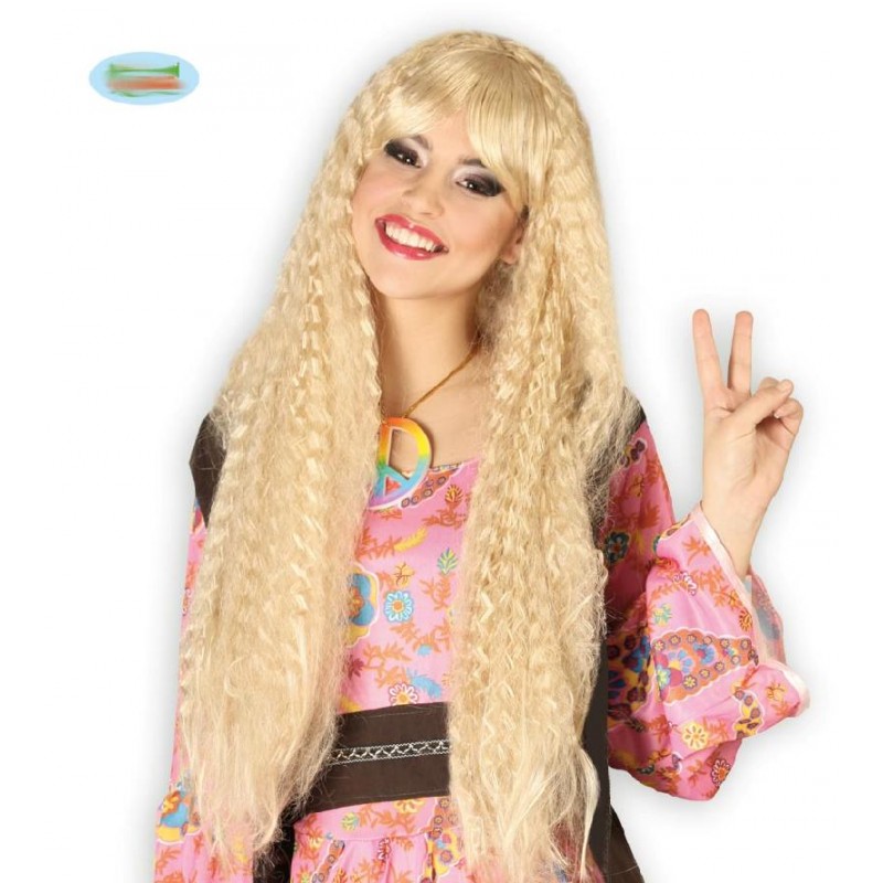 PELUCA RUBIA HIPPIE LARGA