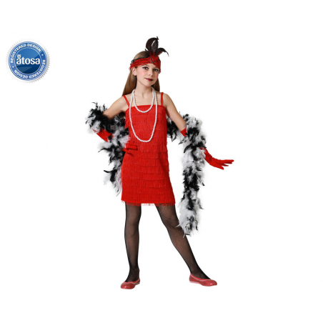 DISFRAZ CHARLESTON ROJO NIÑA INFANTIL