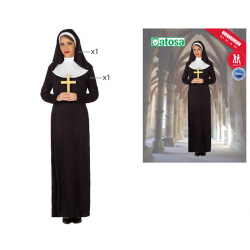 DISFRAZ MONJA MUJER ADULTO NEGRO