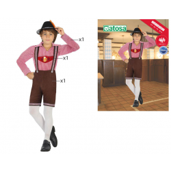 DISFRAZ ALEMAN TERCIOPELO NIÑO INFANTIL MARRÓN