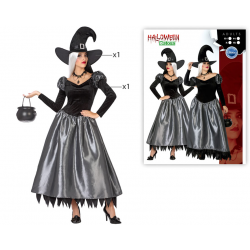 DISFRAZ BRUJA PLATEADA MUJER ADULTO
