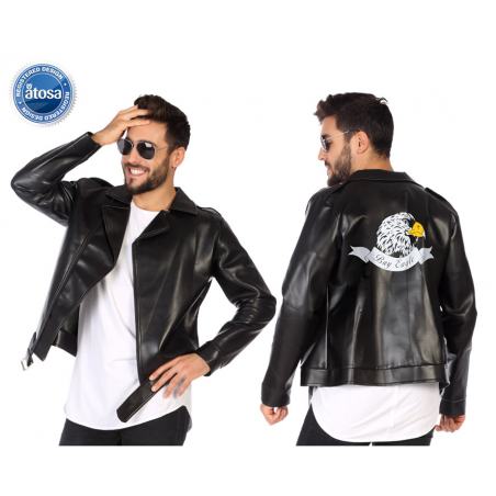 DISFRAZ AÑOS 60 HOMBRE ADULTO CHUPA NEGRA