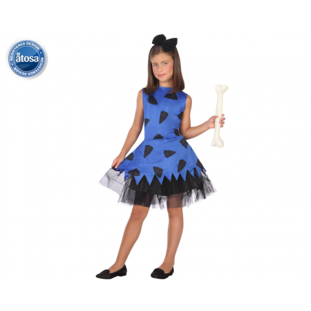 DISFRAZ CAVERNICOLA AZUL NIÑA INFANTIL