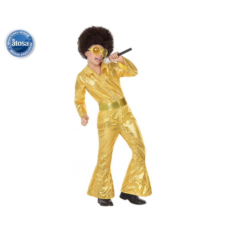 DISFRAZ DISCO DORADO NIÑO INFANTIL