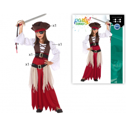 DISFRAZ PIRATA NIÑA INFANTIL ROJO