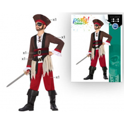 DISFRAZ PIRATA NIÑO INFANTIL ROJO