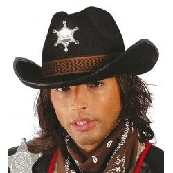 Sombrero de Sheriff Negro con estrella