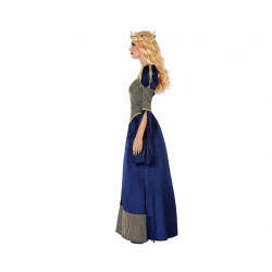 DISFRAZ DAMA MEDIEVAL MUJER ADULTO AZUL REAL