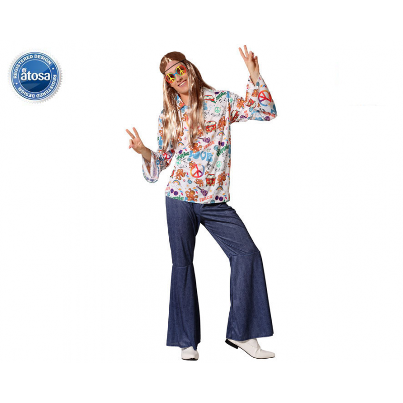 DISFRAZ HIPPIE HOMBRE MULTICOLOR ADULTO