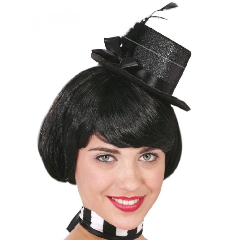 CHISTERA NEGRA MINI LAZO-PLUMA