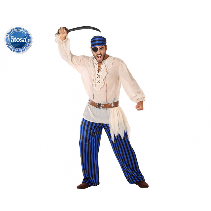 DISFRAZ PIRATA AZUL HOMBRE ADULTO