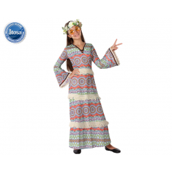 DISFRAZ HIPPIE NIÑA MARRÓN INFANTIL