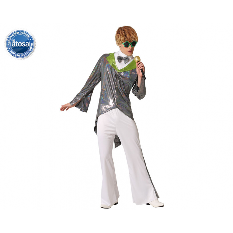 DISFRAZ ESTRELLA ROCK PLATEADO ADULTO