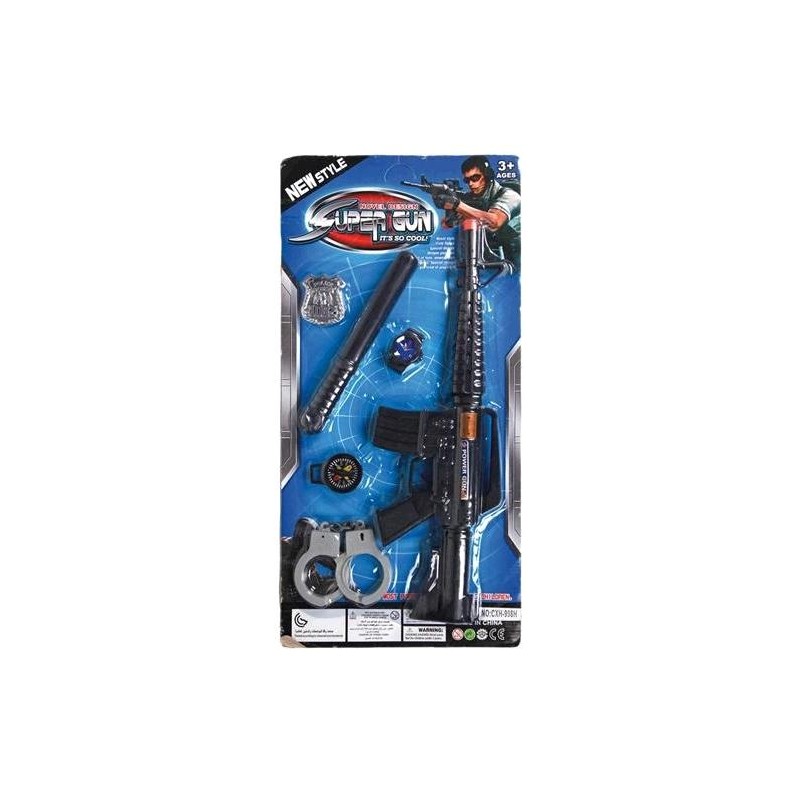 SET POLICIA METRALLETA 52X21 CM.