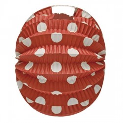 Farolillos Feria Rojo Lunar Blanco 22 cm.