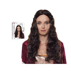 Peluca Medieval Castaña para adulto