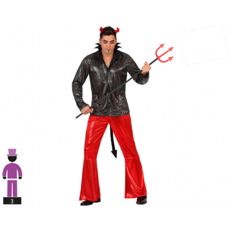 DISFRAZ DEMONIO HOMBRE ADULTO BRILLANTE PLATEADO