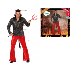 DISFRAZ DEMONIO HOMBRE ADULTO BRILLANTE PLATEADO