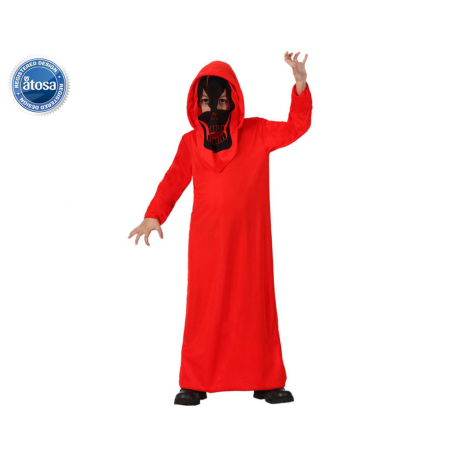DISFRAZ DEMONIO NIÑO INFANTIL TÚNICA CALAVERA