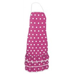 Delantal Flamenco Fucsia Lunares Blancos