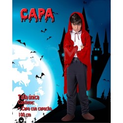 Capa Roja de Punto con Capucha 100 cm.