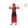 DISFRAZ DEMONIA NIÑA INFANTIL ROJO Y NEGRO