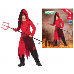 DISFRAZ DEMONIO NIÑO INFANTIL ROJO Y NEGRO