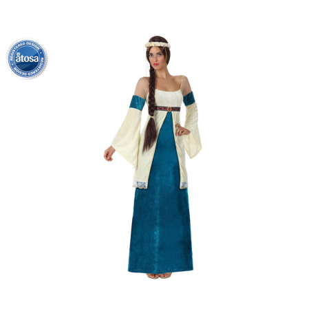 DISFRAZ DAMA MEDIEVAL MUJER ADULTO NOBLE AZUL