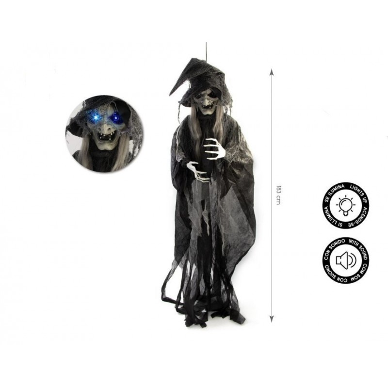 Bruja Colgante con Luz y Sonido 183 cm.
