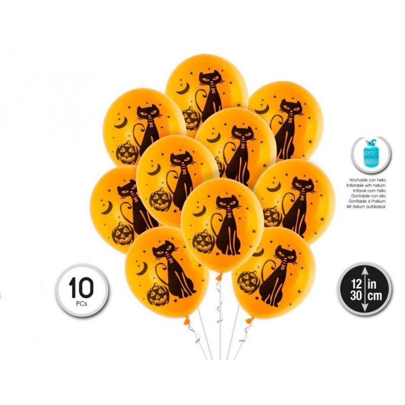 Globos Gatos Decoración Halloween