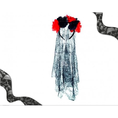 Diadema Catrina Velo Flores...