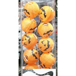 Guirnalda Farolillos Calabazas de Tela Luces 165 cm.