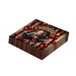 Servilletas de Payaso Circus Terror 12uds 33x33cms