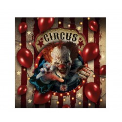 Servilletas de Payaso Circus Terror 12uds 33x33cms
