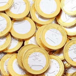 Moneda Choco-Leche 28mm. Bolsa 300uds