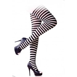 Panty Blanco Rayas Negras Adulto